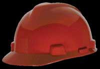 MSA White V-Gard® Polyethylene Standard Slotted Cap Style Hard Hat With Staz On® 4 Point Pinlock Suspension