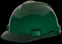 MSA White V-Gard® Polyethylene Standard Slotted Cap Style Hard Hat With Staz On® 4 Point Pinlock Suspension